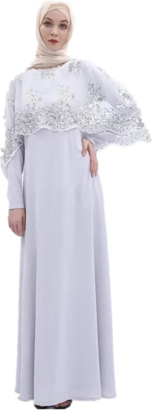 Muslim Women's 2 Piece Outfit Set Long Dress Women Dubai Dress Kaftan Abayas with Cloak
