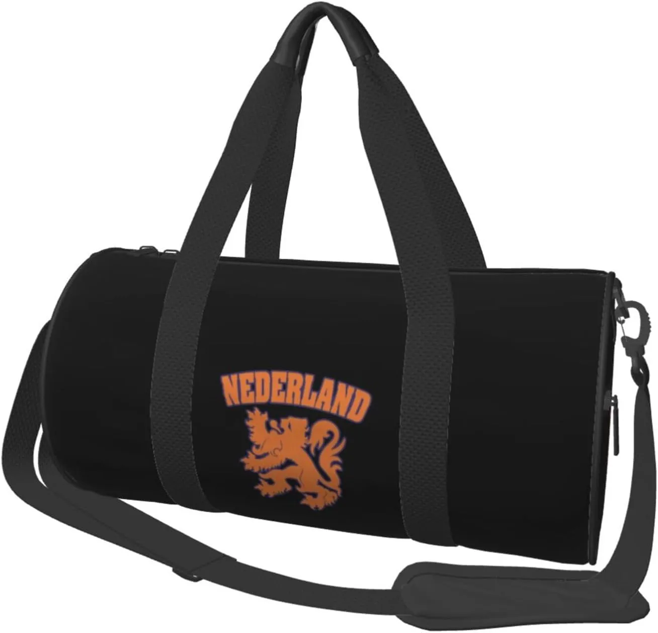 Netherlands Flag Lion Dutch Pride Convertible Garment Bag with Shoulder Strap, Carry on Garment Duffel Bag for Men Women - Rolling Foldable for Travel Luggage Bags (Black)