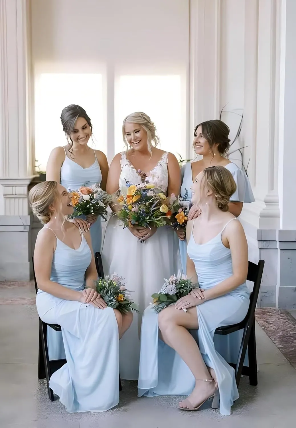 Noras dress Spaghetti Strap Bridesmaid Dresses for Wedding Long with Slit 2025 Chiffon A Line Formal Party Dress NO110