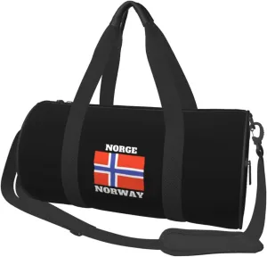 Norge Norway Flag Convertible Garment Bag with Shoulder Strap, Carry on Garment Duffel Bag for Men Women - Rolling Foldable for Travel Luggage Bags (Black)
