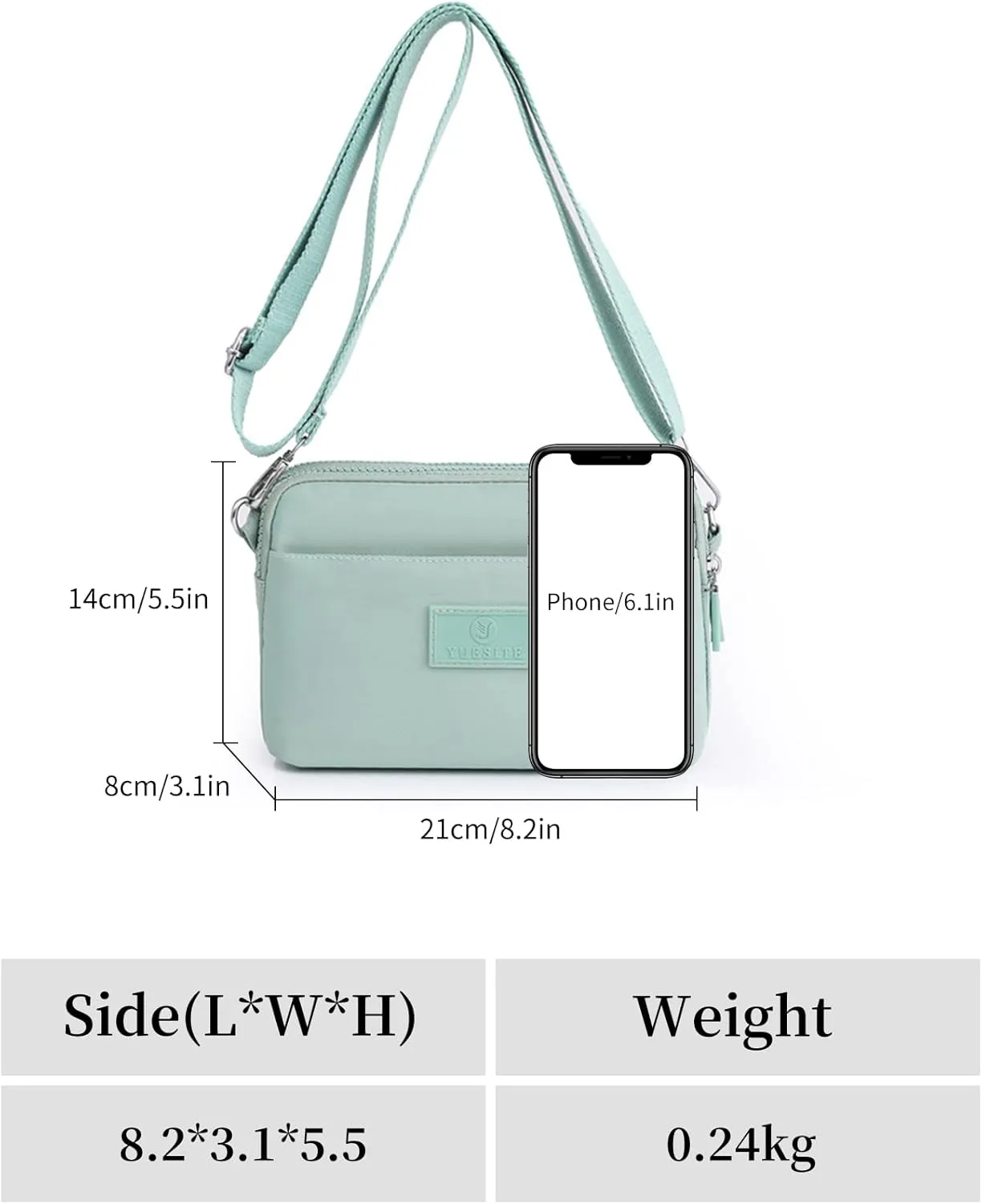 NOTAG Nylon Crossbody Purses Multipockets Shoulder Bags for Girls Daily Handbags Small Purses for Dog Walking