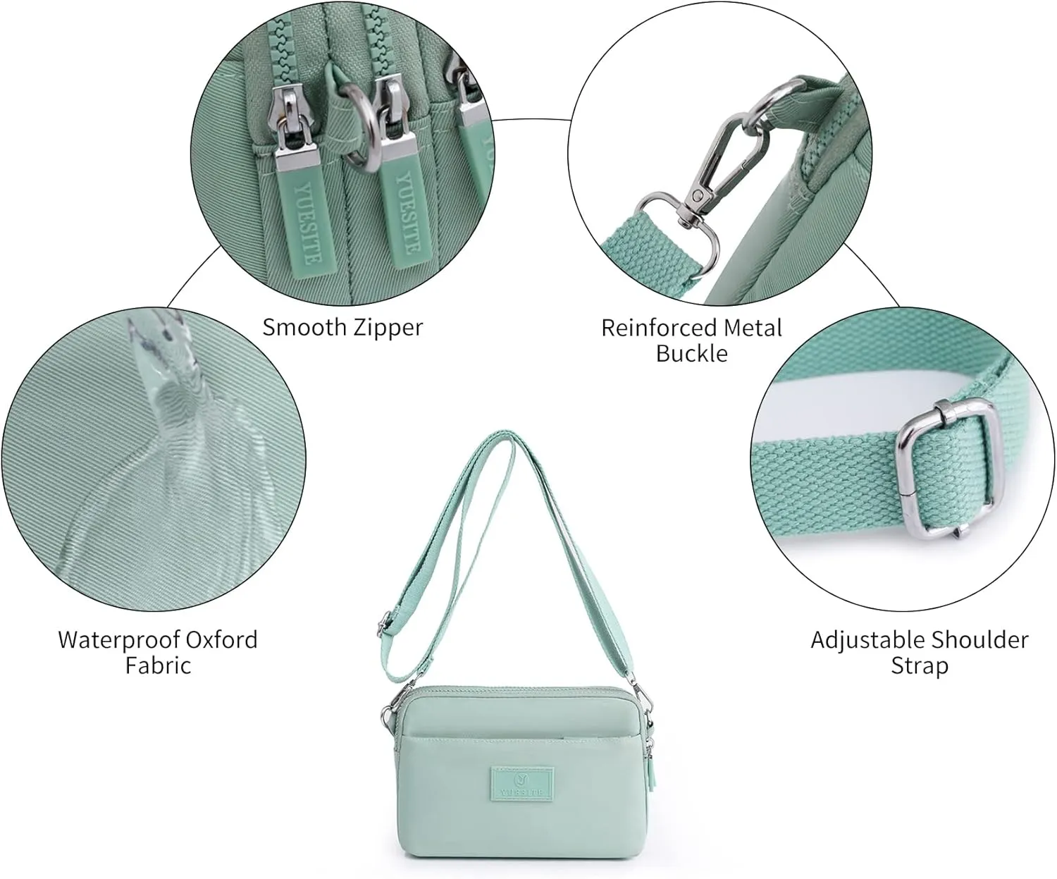 NOTAG Nylon Crossbody Purses Multipockets Shoulder Bags for Girls Daily Handbags Small Purses for Dog Walking