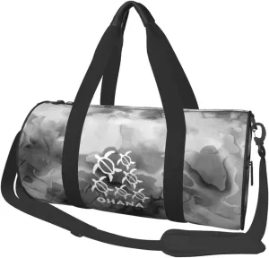 Ohana Honu Hawaiian Sea Turtle Convertible Garment Bag with Shoulder Strap, Carry on Garment Duffel Bag for Men Women - Rolling Foldable for Travel Luggage Bags (Black)