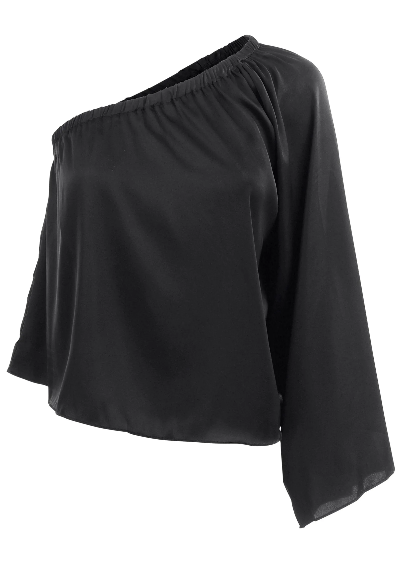 One Shoulder Top - Black