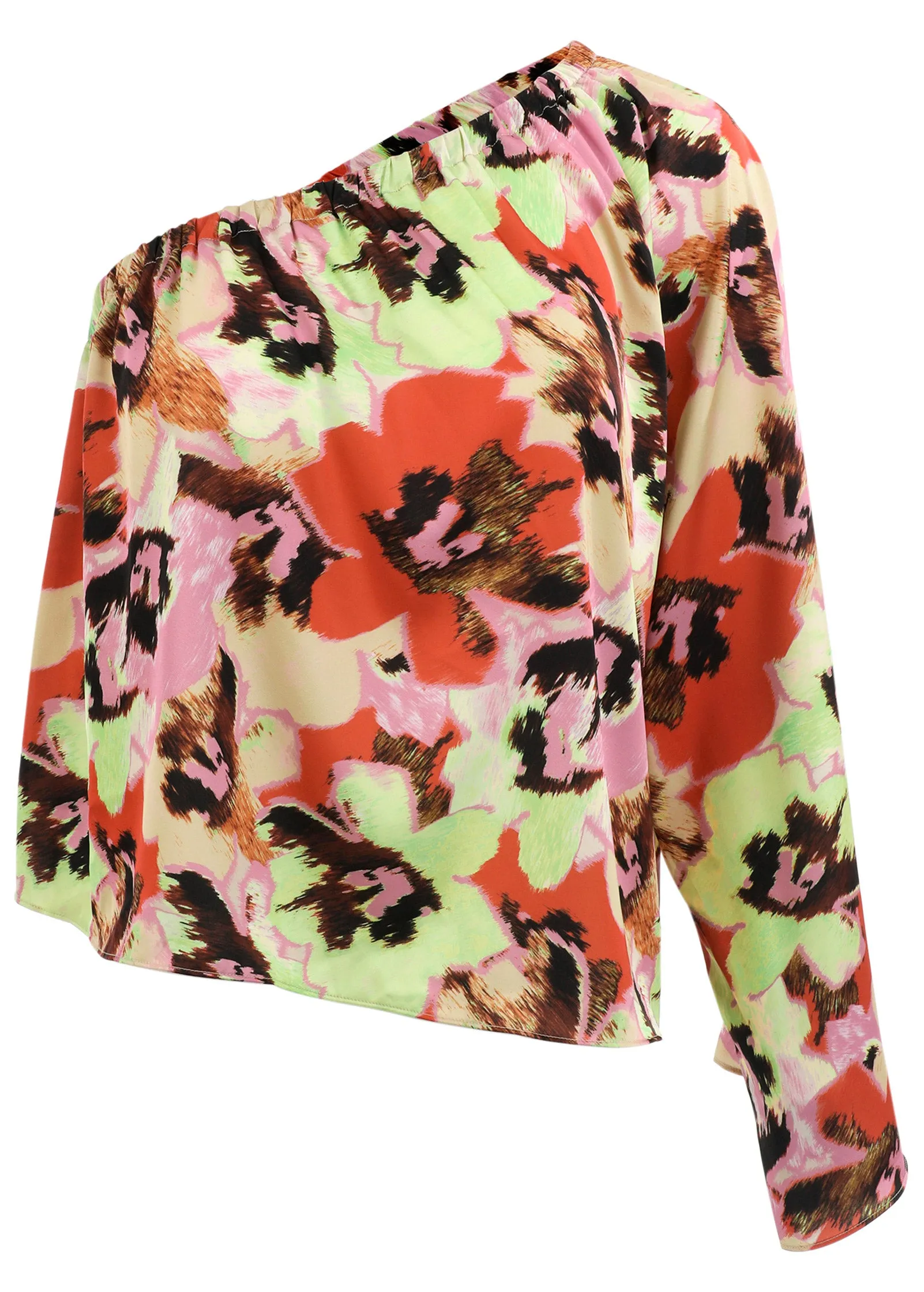One Shoulder Top - Blurred Bouquet
