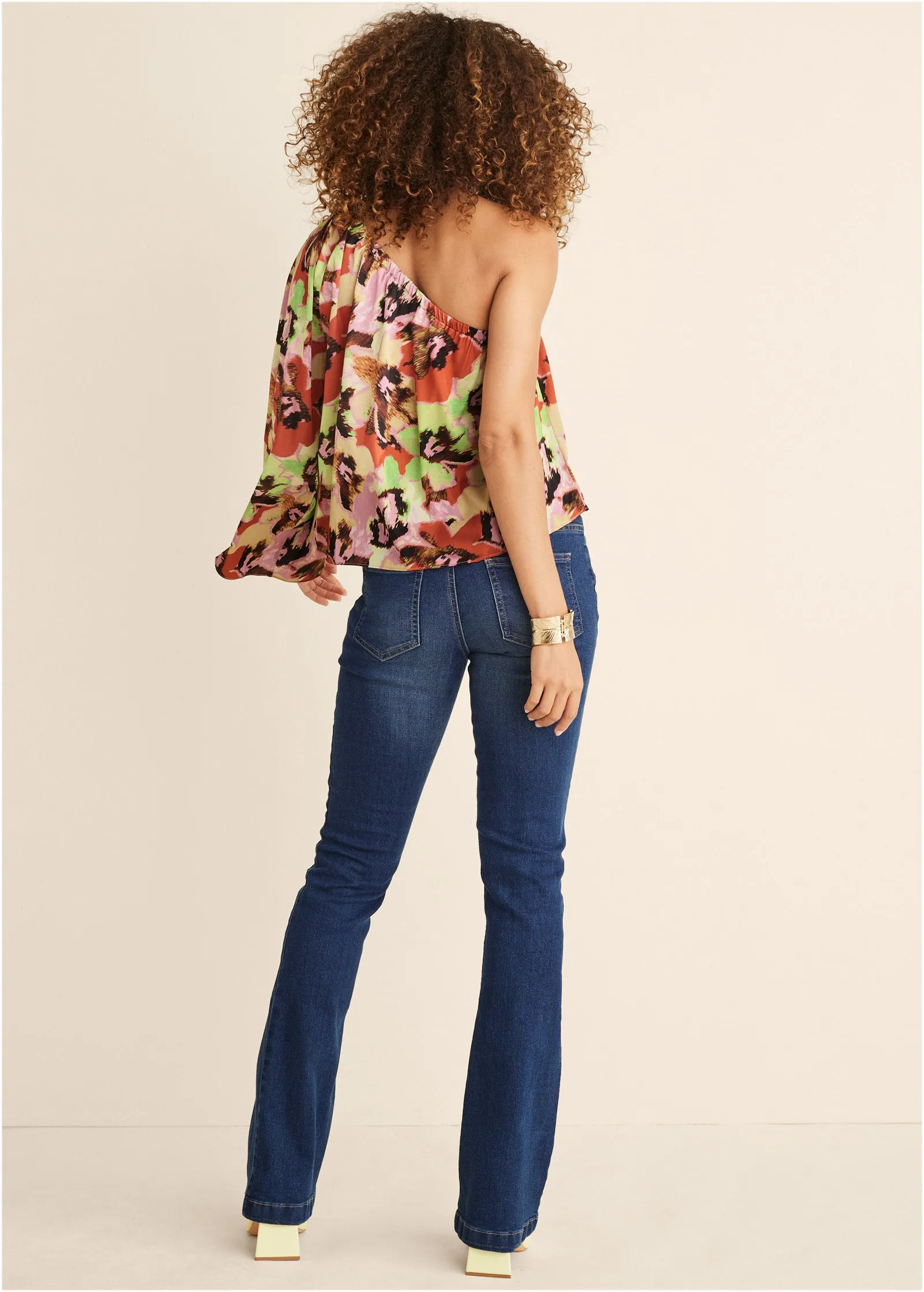 One Shoulder Top - Blurred Bouquet