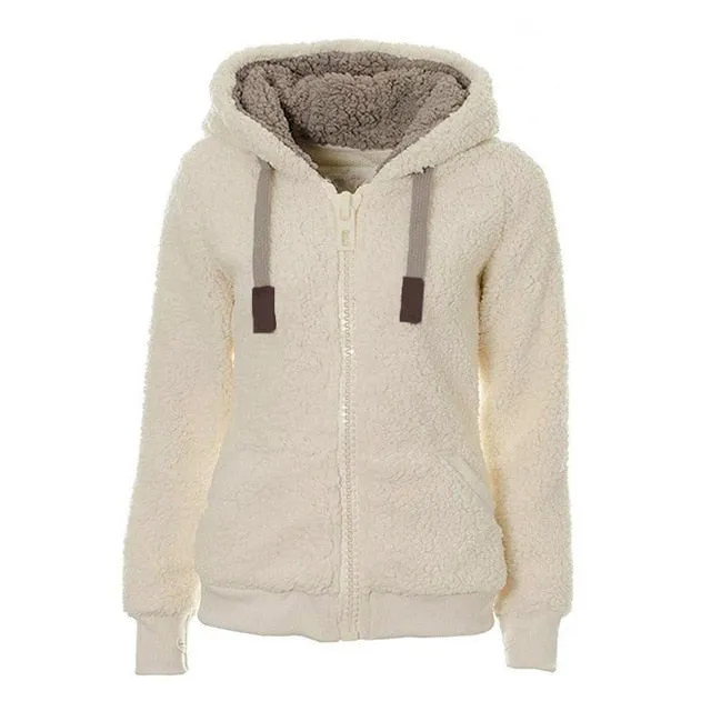 Oversized Sweater 2019 Winter Sherpa Fleece Sweater Oversized 3XL Fluffy Thick Hooded