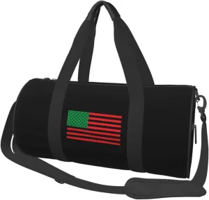 Pan-African American Flag Convertible Garment Bag with Shoulder Strap, Carry on Garment Duffel Bag for Men Women - Rolling Foldable for Travel Luggage Bags (Black)