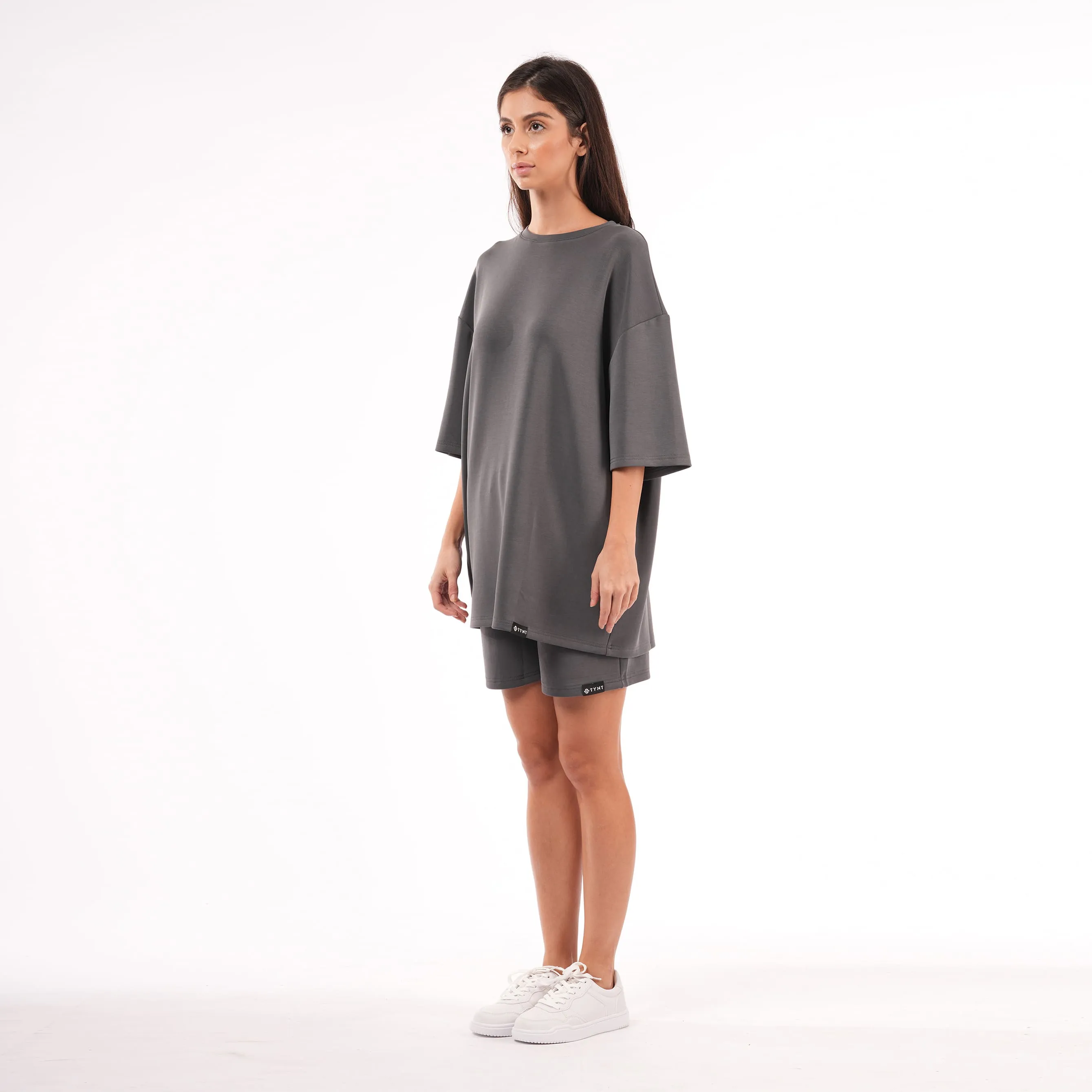 Premium Oversized T-shirt For Women - Charcoal Grey