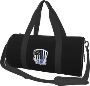 Proud Police Mom Convertible Garment Bag with Shoulder Strap, Carry on Garment Duffel Bag for Men Women - Rolling Foldable for Travel Luggage Bags (Black)