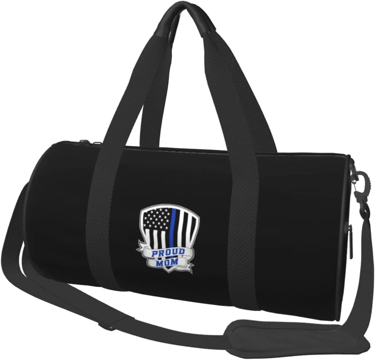 Proud Police Mom Convertible Garment Bag with Shoulder Strap, Carry on Garment Duffel Bag for Men Women - Rolling Foldable for Travel Luggage Bags (Black)