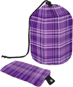 Purple Retro Plaid 33 Travel Cosmetic Bags Makeup Bag for Women, Foldable Drawstring Travel Cosmetic Bags, Portable Toiletry Bucket Bag