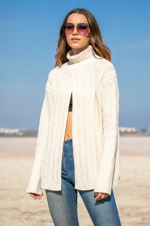 Queencii  Lea Criss Cross Sweater Beige
