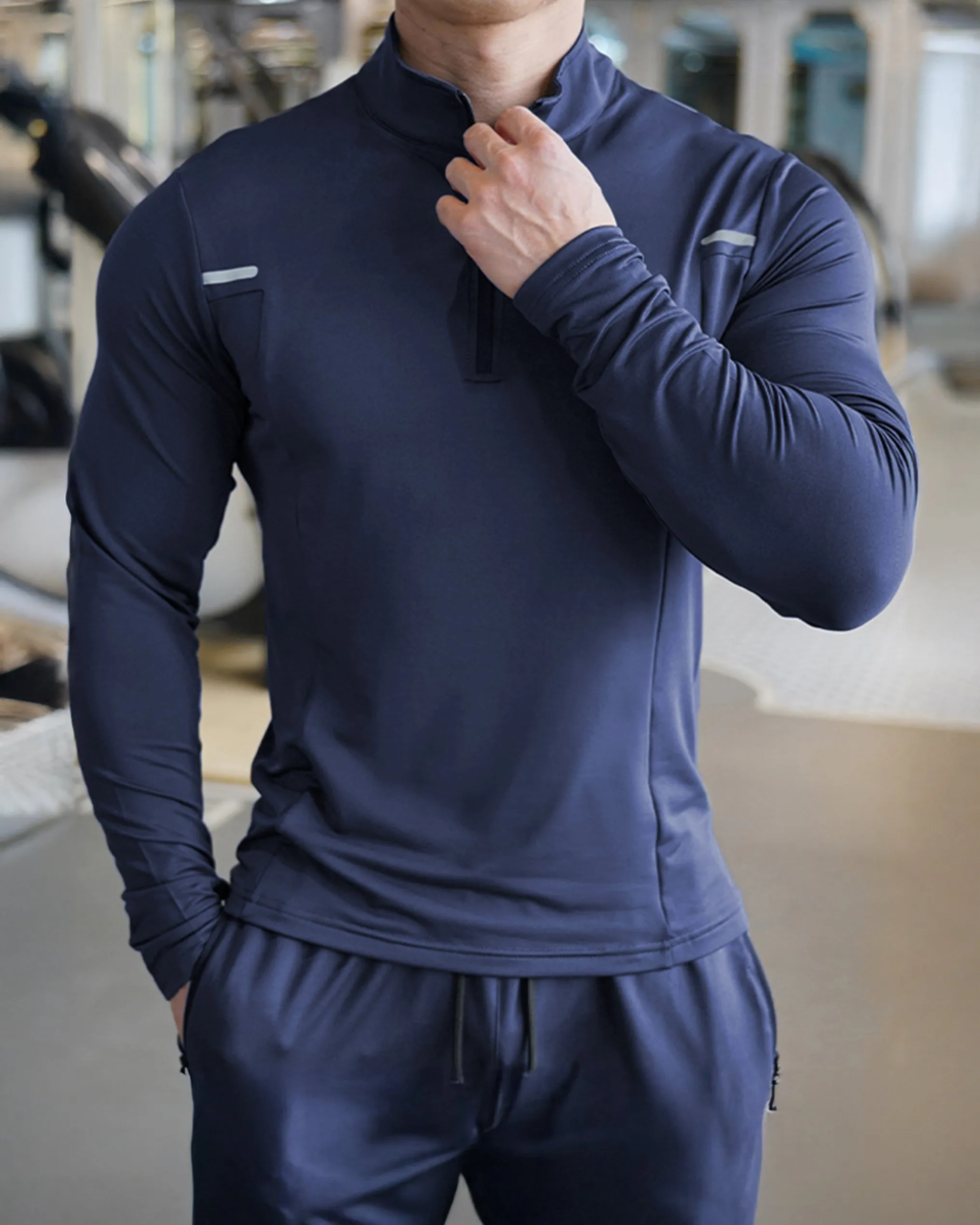 Reflective Performance Quarter-Zip Long Sleeve Shirts