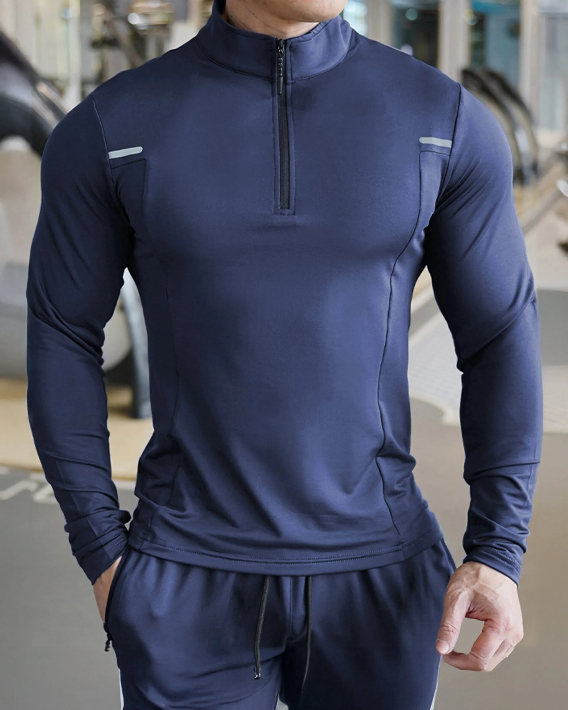 Reflective Performance Quarter-Zip Long Sleeve Shirts