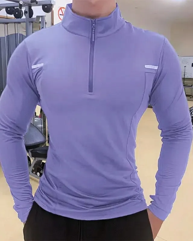 Reflective Performance Quarter-Zip Long Sleeve Shirts