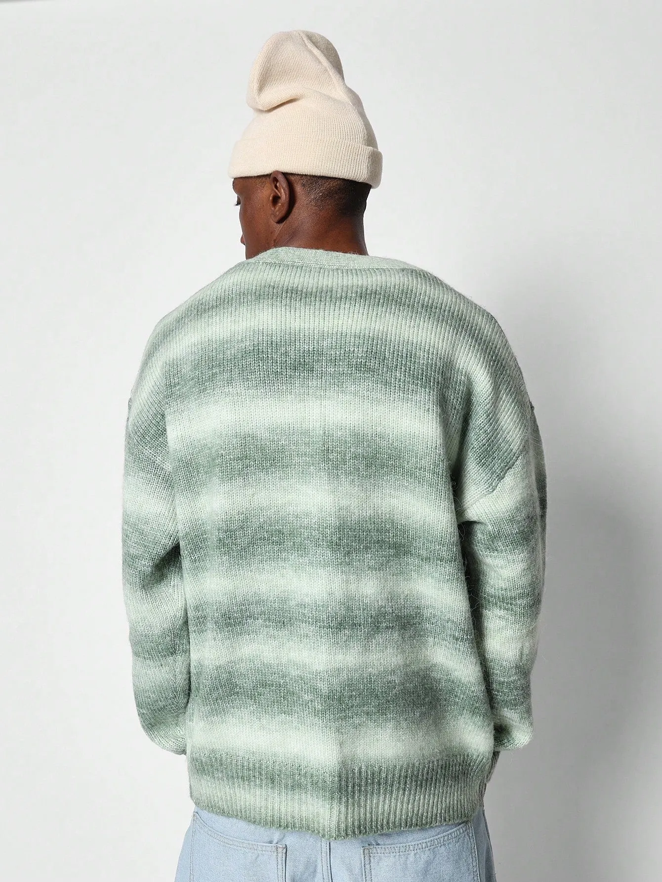 Regular Fit Tie-Dye Ombre Knit Cardigans