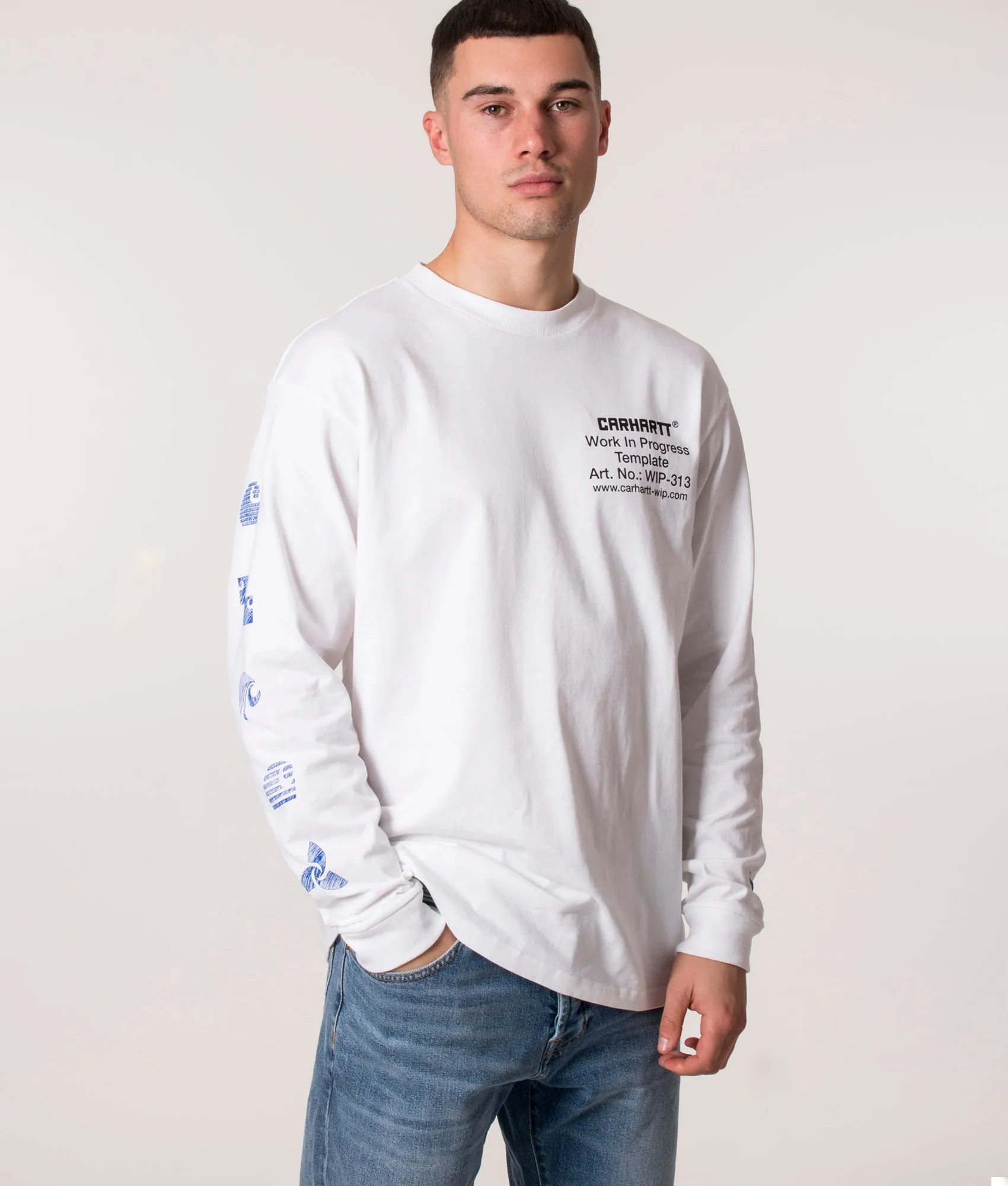 Relaxed Fit Long Sleeve Linograph T-Shirt