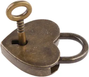 Retro Alloy Heart Shape Lock Padlock Small Luggage Box Lock with Keys Alloy Suitcase Locker Hardware Set