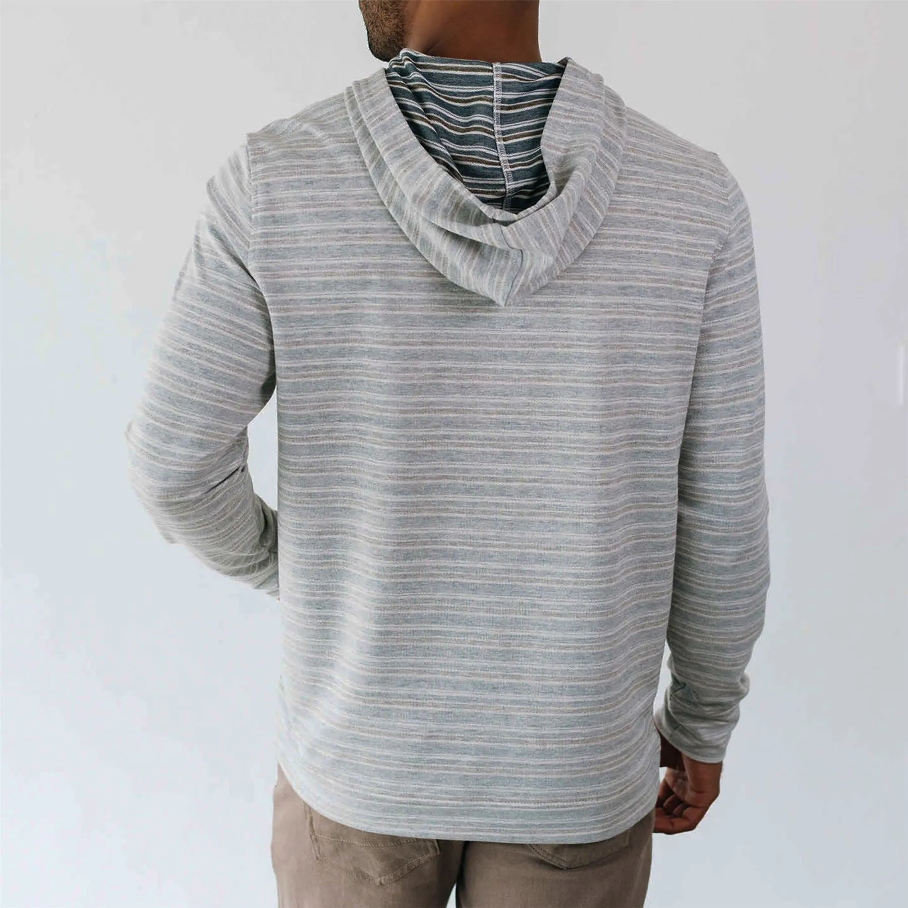 Reverse Stripe Hoodie Oat Heather - SS23