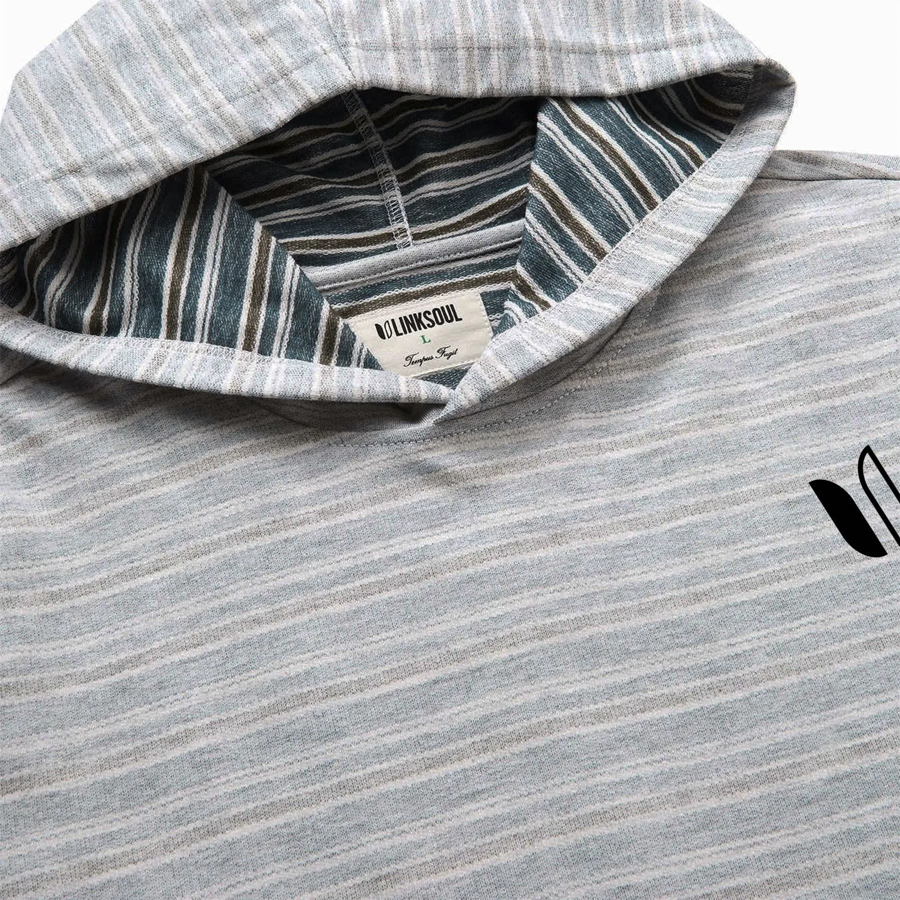 Reverse Stripe Hoodie Oat Heather - SS23