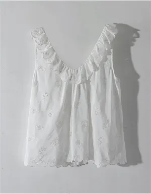 Rfmfkkg Lace Camisole Tank Real Silk Embroidery Vest For Women Lace Sleeveless Spaghetti Straps Blouse