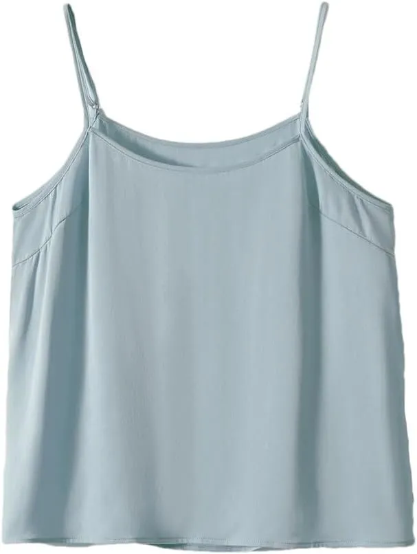 Rfmfkkg Women Silk Camisole Sleeveless V Neck Solid Spaghetti Straps Camis Tank Tops