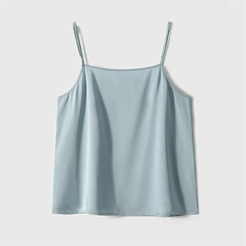 Rfmfkkg Women Silk Camisole Sleeveless V Neck Solid Spaghetti Straps Camis Tank Tops