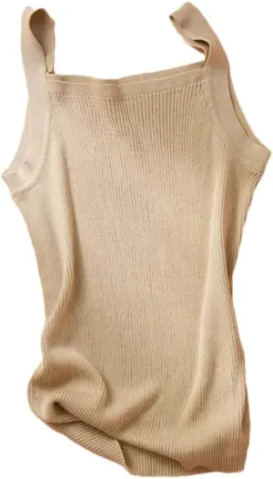 Rfmfkkg Women'S Silk Cotton Camisole Vest Wide Shoulder Straps Bottom Top Tank Tops For Women