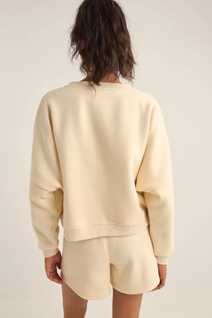 Rhythm Logo Crew Neck Fleece - OATMEAL