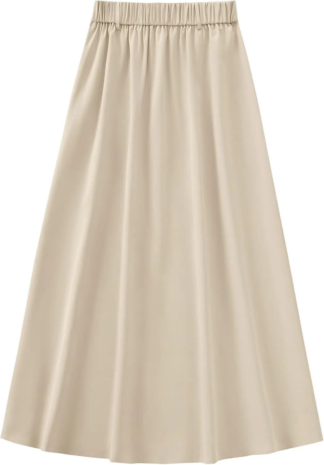 Rooscier Women's Split High Waist Flared A Line Button Down Vintage Pockets Maxi Skirt