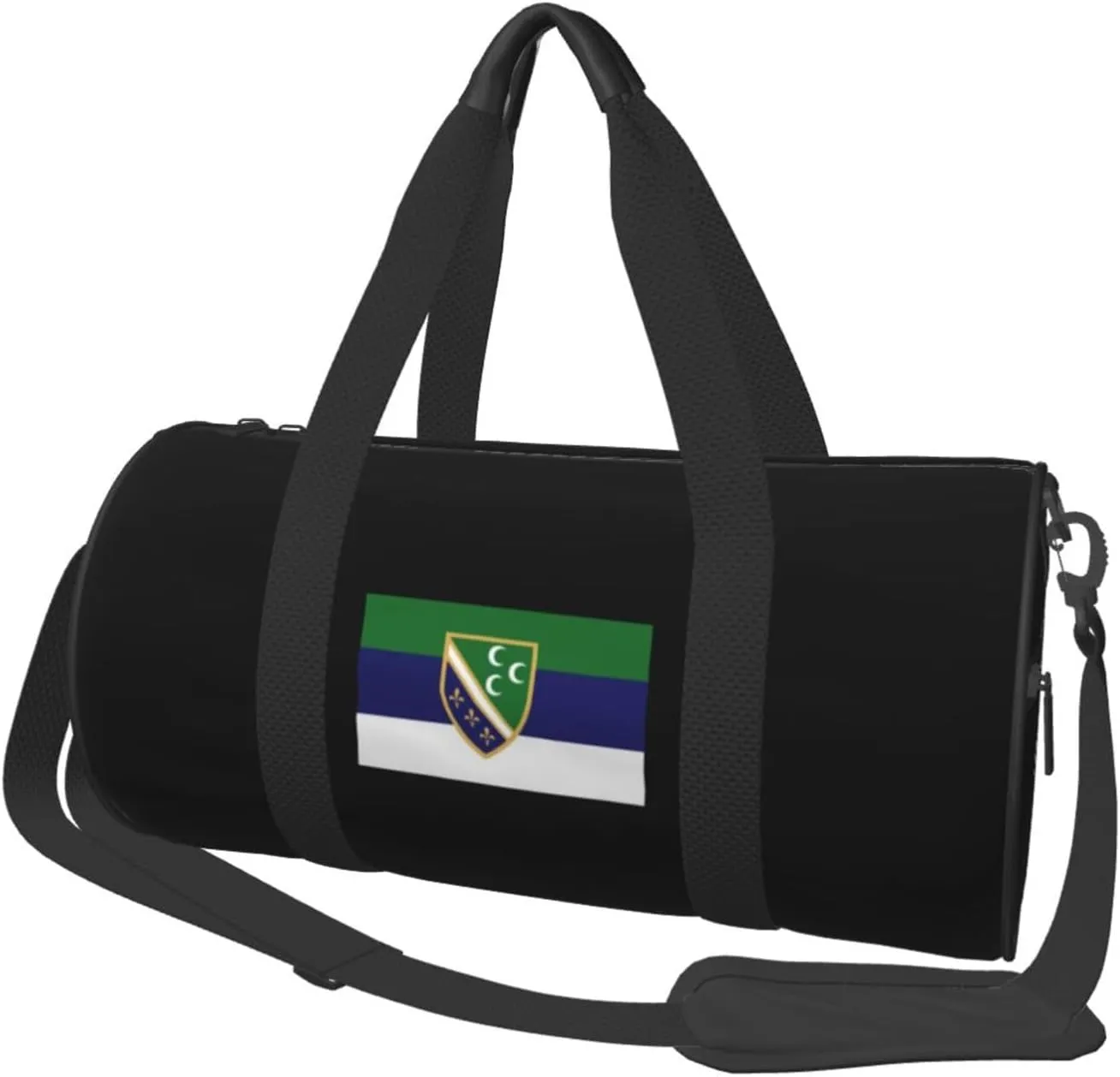 Sandzak Flag Convertible Garment Bag with Shoulder Strap, Carry on Garment Duffel Bag for Men Women - Rolling Foldable for Travel Luggage Bags (Black)