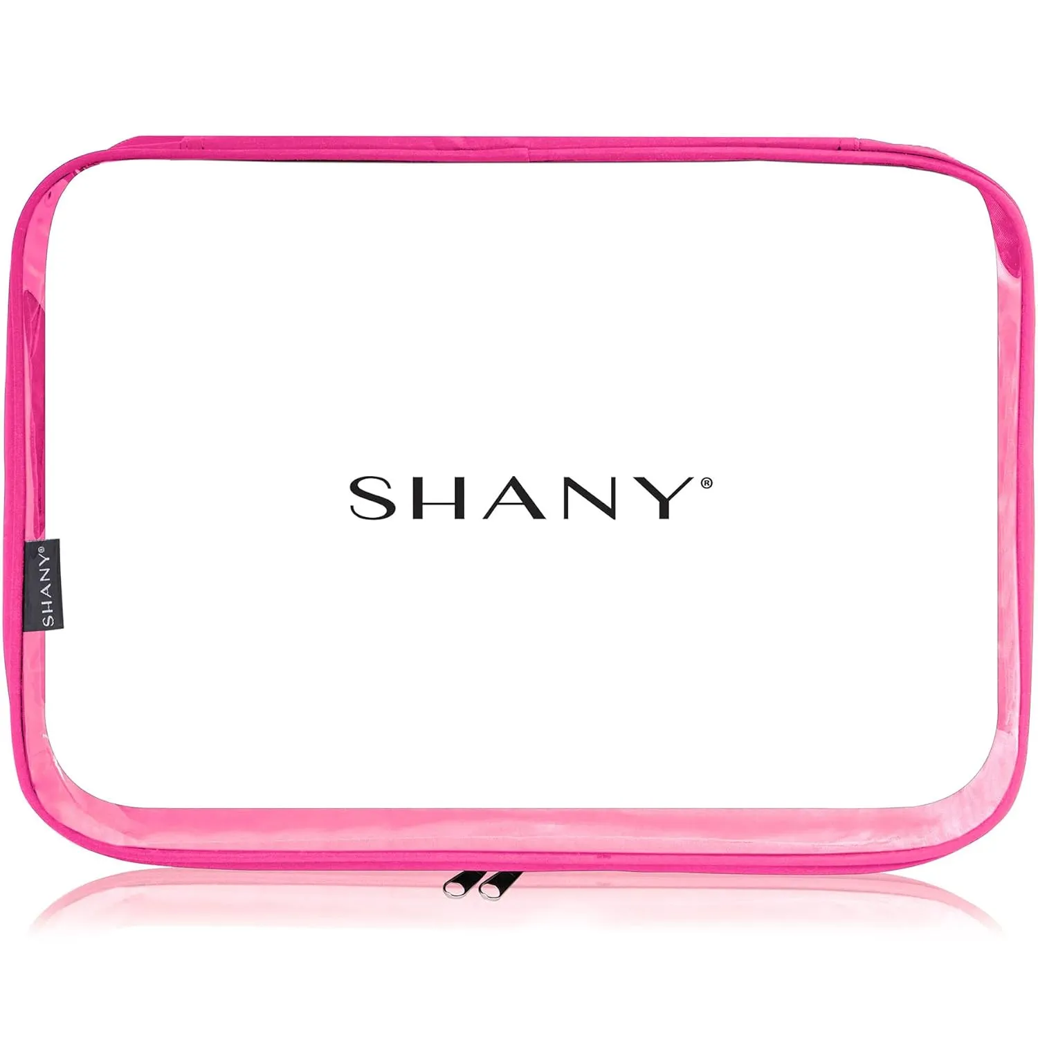 SHANY Clear PVC Cosmetics X-Large Organizer Pouch - Transparent Makeup Toiletry Bag - Make Up Storage Bag for Travel - PINK