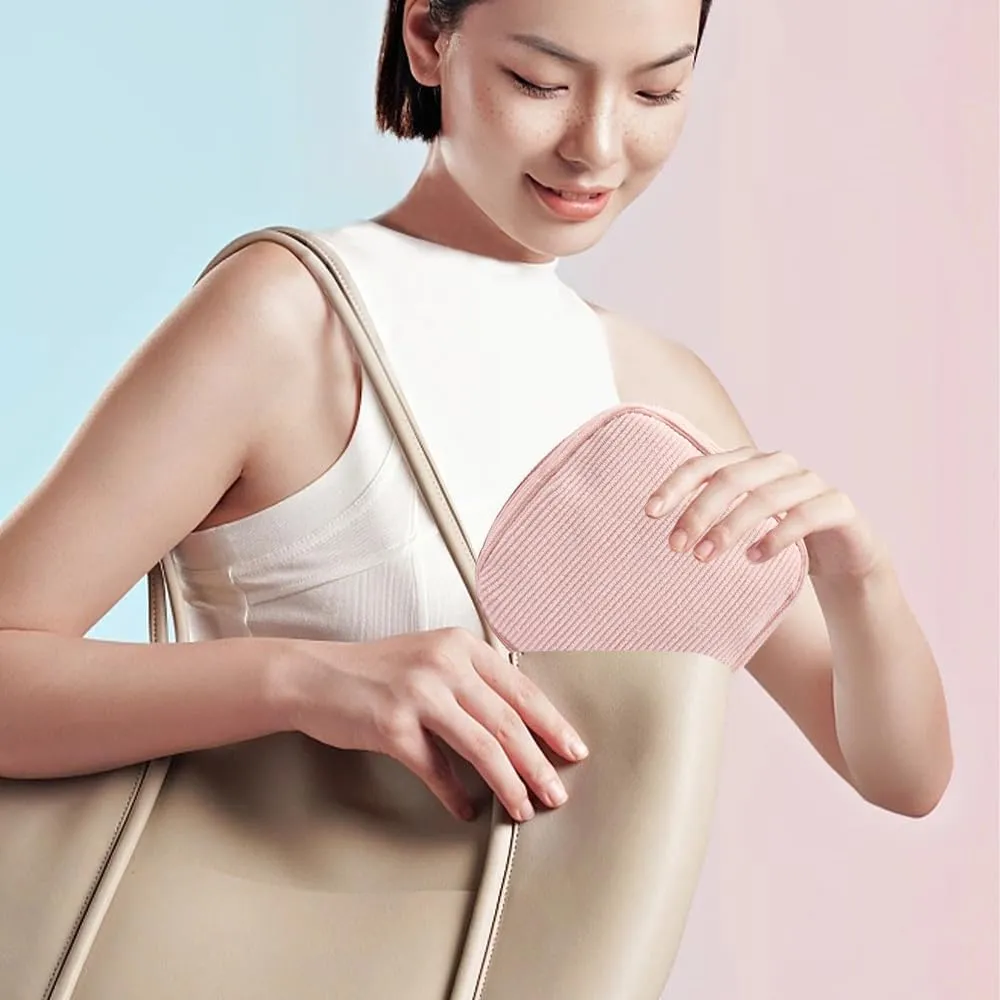 Small Makeup Bag for Women, Mini Corduroy Cosmetic Bag Zipper Cute Travel Toiletry Essentials Bag Makeup Pouch for Purse Makeup Organizer Bag Makeup Storage Bag for Headphones Jewelry