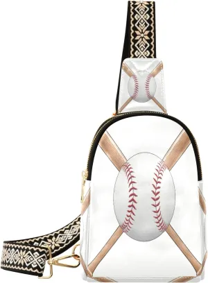 Small Sling Bag Waist Packs Leather Crossbody Packs Chest Bag Baseball for Women Travel Belt Purse