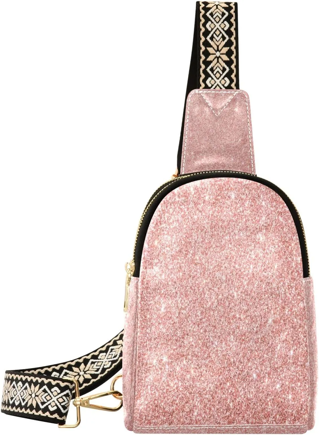 Small Sling Bag Waist Packs Leather Crossbody Packs Chest Bag White Pink for Women Travel Belt Purse