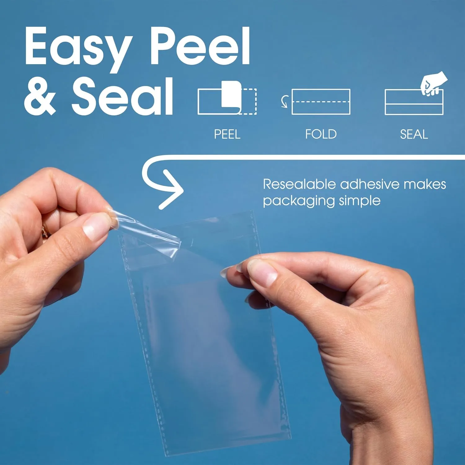 Spartan Industrial - 12" X 15" (200 Count) Crystal Clear Resealable Cello Poly Bags for Packaging, Clothing & T Shirts - Self Seal & Reinforced