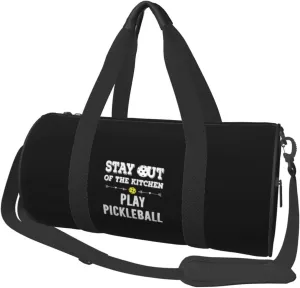 Stay Out of The Kitchen Pickleball Convertible Garment Bag with Shoulder Strap, Carry on Garment Duffel Bag for Men Women - Rolling Foldable for Travel Luggage Bags (Black)