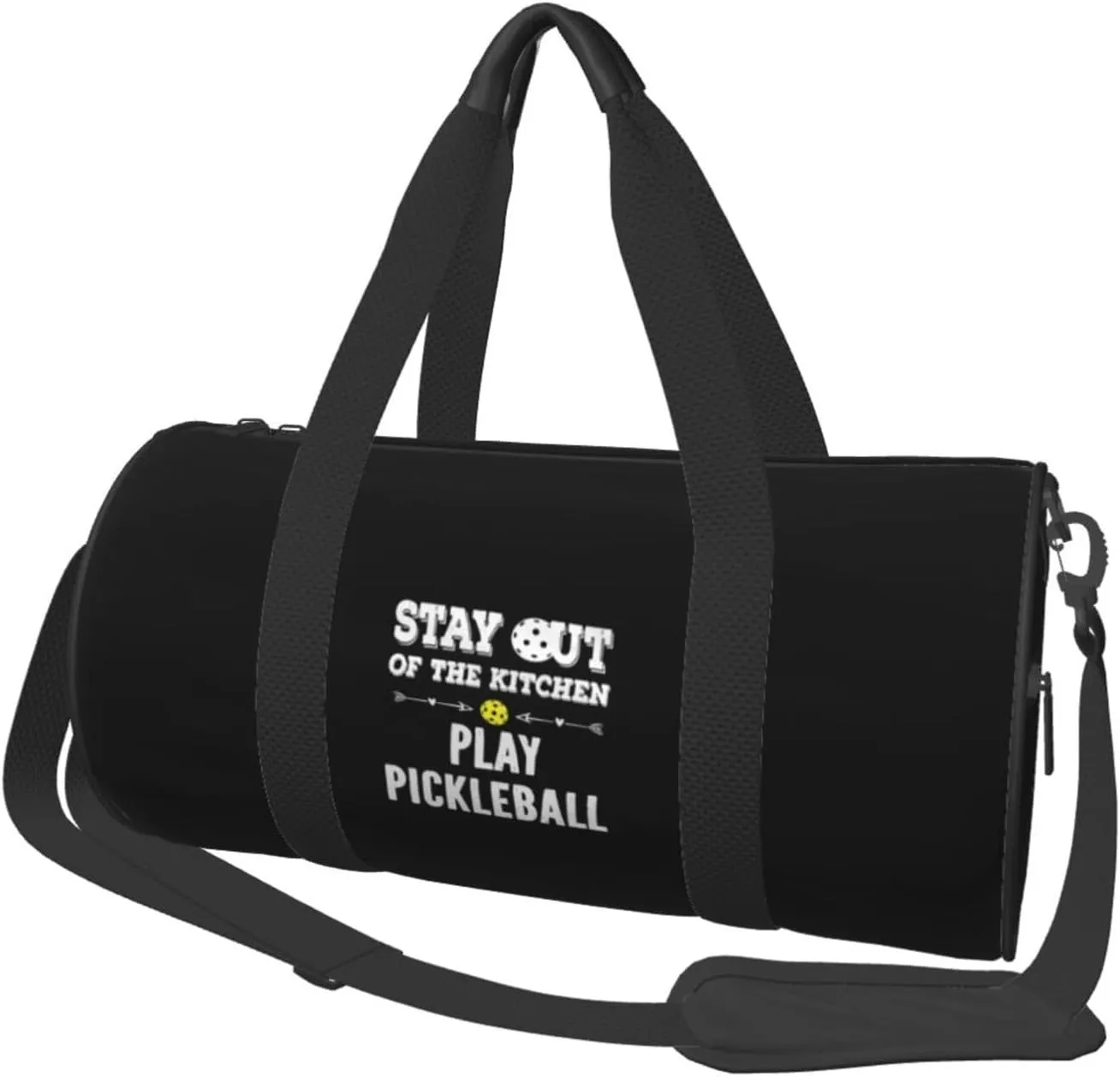 Stay Out of The Kitchen Pickleball Convertible Garment Bag with Shoulder Strap, Carry on Garment Duffel Bag for Men Women - Rolling Foldable for Travel Luggage Bags (Black)