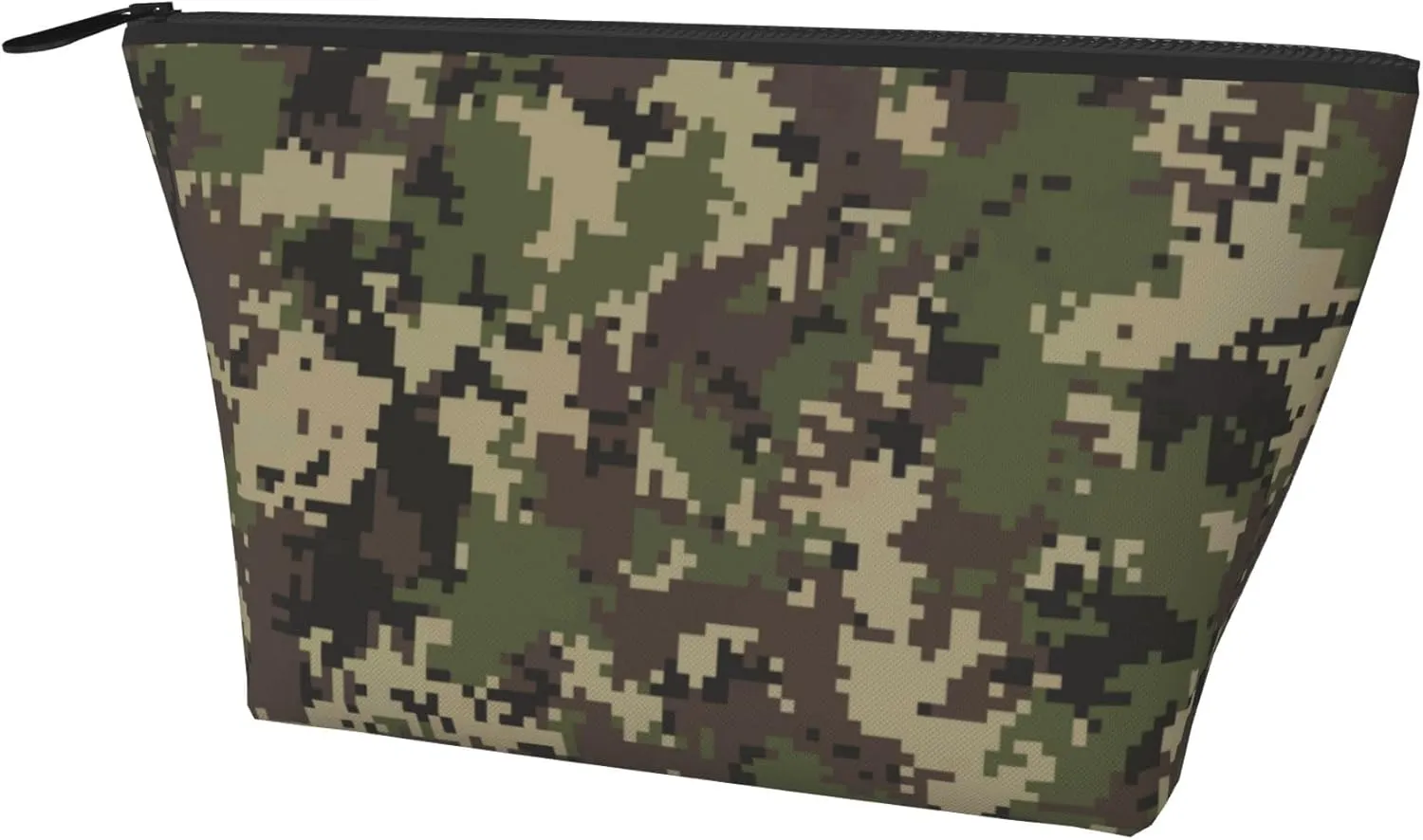 Storage Makeup Bag Compatible with Green Camo Army Solider Camouflage, Small and Lightweight Zipper Cosmetic Pouch