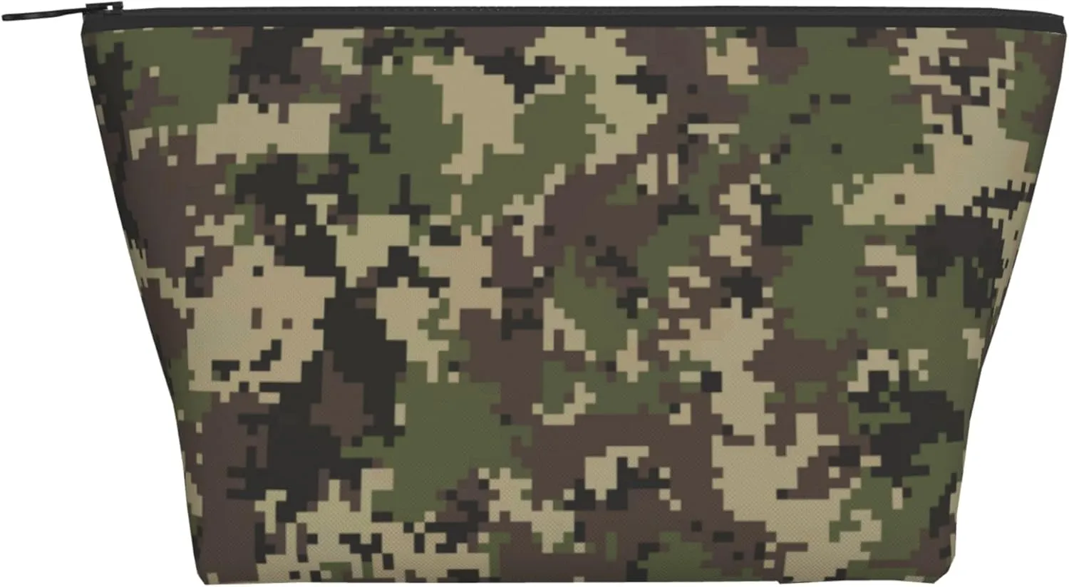 Storage Makeup Bag Compatible with Green Camo Army Solider Camouflage, Small and Lightweight Zipper Cosmetic Pouch