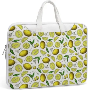 Summer Lemon Leather Bag Laptop Case Slim Water Resistant Computer Bags with Handle Briefcase for Work