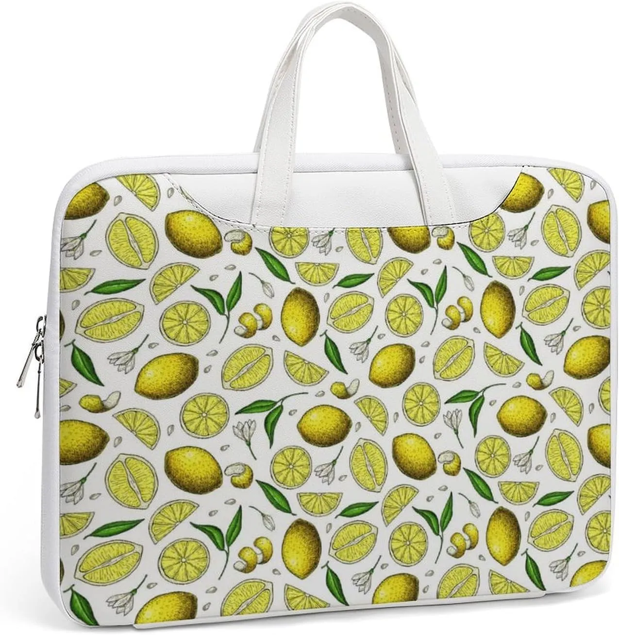 Summer Lemon Leather Bag Laptop Case Slim Water Resistant Computer Bags with Handle Briefcase for Work