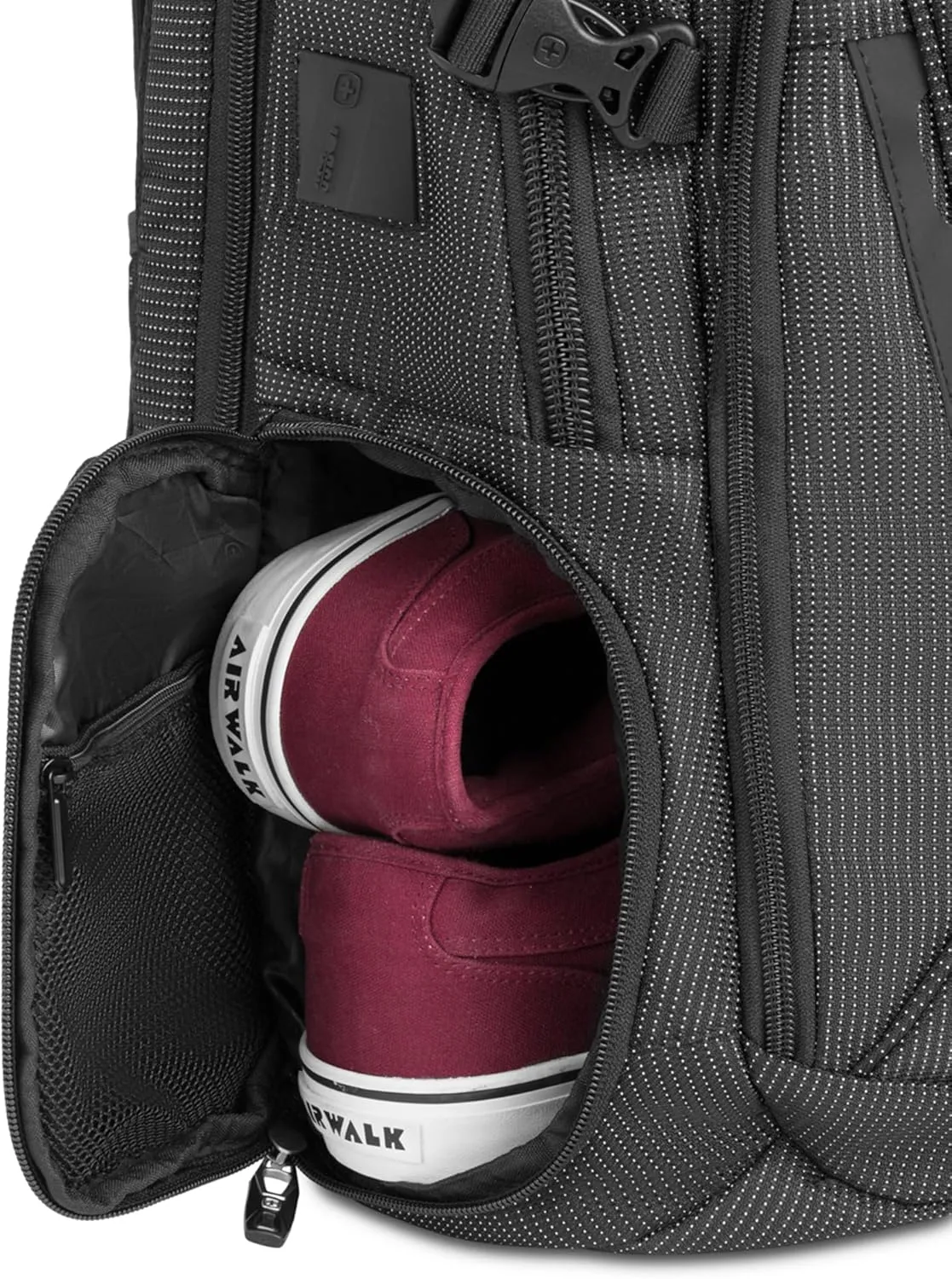 SwissGear Travel Tech Elite Laptop Backpack  Fits Laptops up to 16  ScanSmart TSA-Friendly Backpack with USB Port, Shoe Compartment & Organizer Pockets  Black Dot