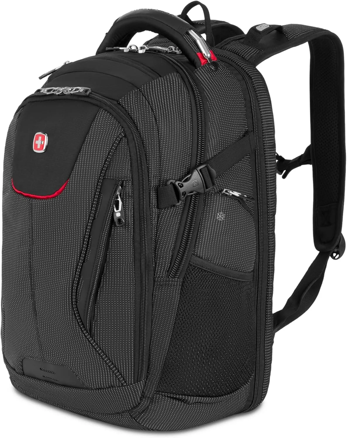 SwissGear Travel Tech Elite Laptop Backpack  Fits Laptops up to 16  ScanSmart TSA-Friendly Backpack with USB Port, Shoe Compartment & Organizer Pockets  Black Dot