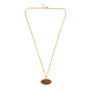 Talis Chains Tigers Eye Pendant in Gold