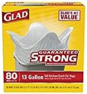 Tall Kitchen Garbage Bags, White, 13-Gal., 80-Ct.