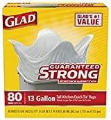 Tall Kitchen Garbage Bags, White, 13-Gal., 80-Ct.