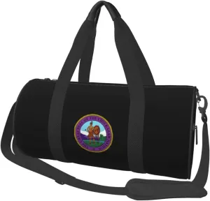 The Great Seal of The Chickasaw Nation Convertible Garment Bag with Shoulder Strap, Carry on Garment Duffel Bag for Men Women - Rolling Foldable for Travel Luggage Bags (Black)