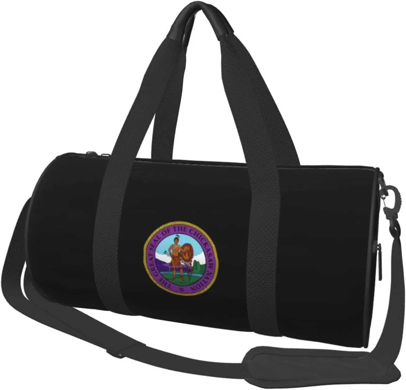 The Great Seal of The Chickasaw Nation Convertible Garment Bag with Shoulder Strap, Carry on Garment Duffel Bag for Men Women - Rolling Foldable for Travel Luggage Bags (Black)